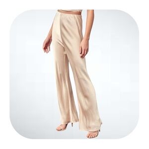 Et Clet S champagne satin trousers